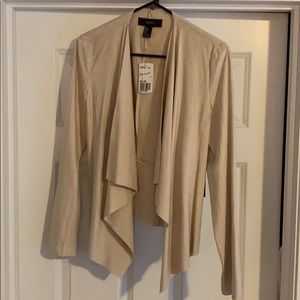 Suede tan long sleeve cardigan